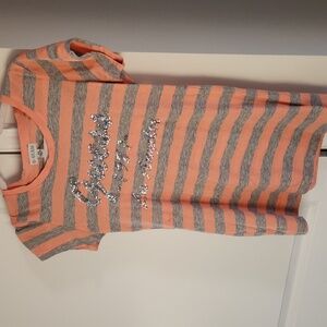 Peach and Grey Sequin GUESS Logo t M